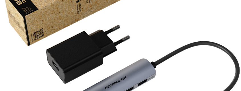 Formuler USB C Hub inhoud verpakking zijkant