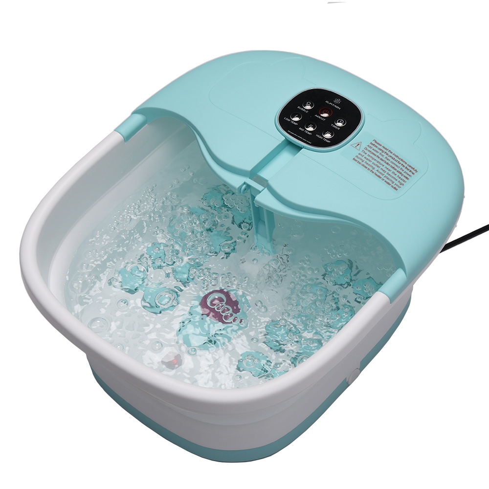 Slimtron FB02 Elektrisch Voetenbad – Verwarming, Bubbels en Massagerollers – Blauw - Afbeelding 4