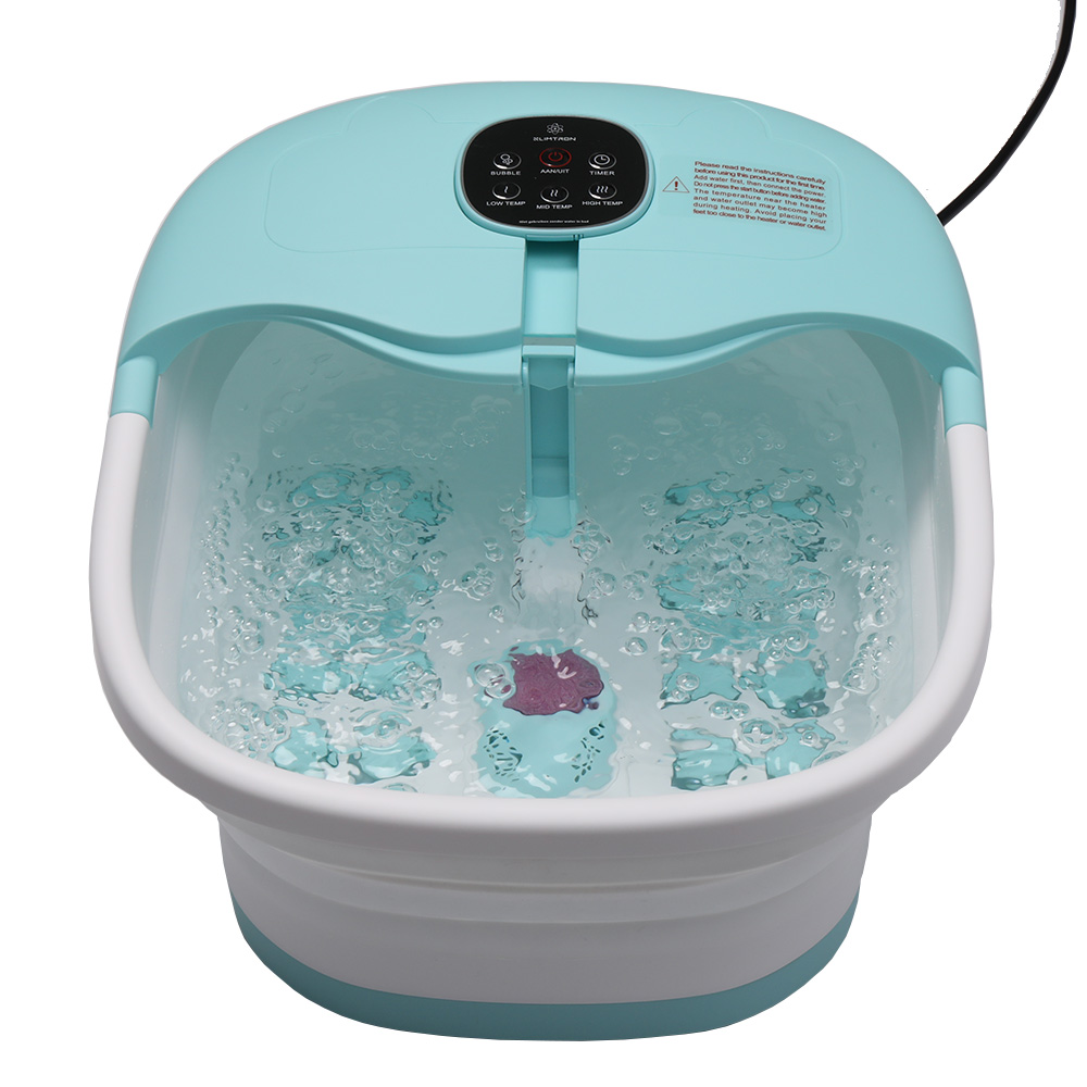 Slimtron FB02 Elektrisch Voetenbad – Verwarming, Bubbels en Massagerollers – Blauw - Afbeelding 2