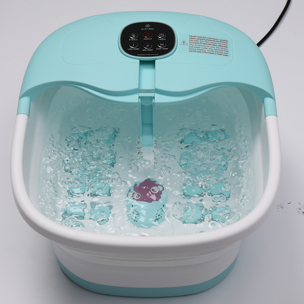 Slimtron FB02 Elektrisch Voetenbad – Verwarming, Bubbels en Massagerollers – Blauw - Afbeelding 5