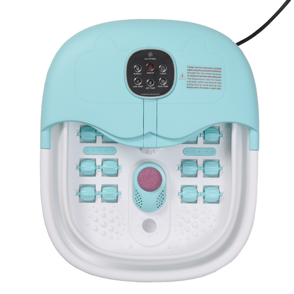 Slimtron FB02 Elektrisch Voetenbad – Verwarming, Bubbels en Massagerollers – Blauw - Afbeelding 3