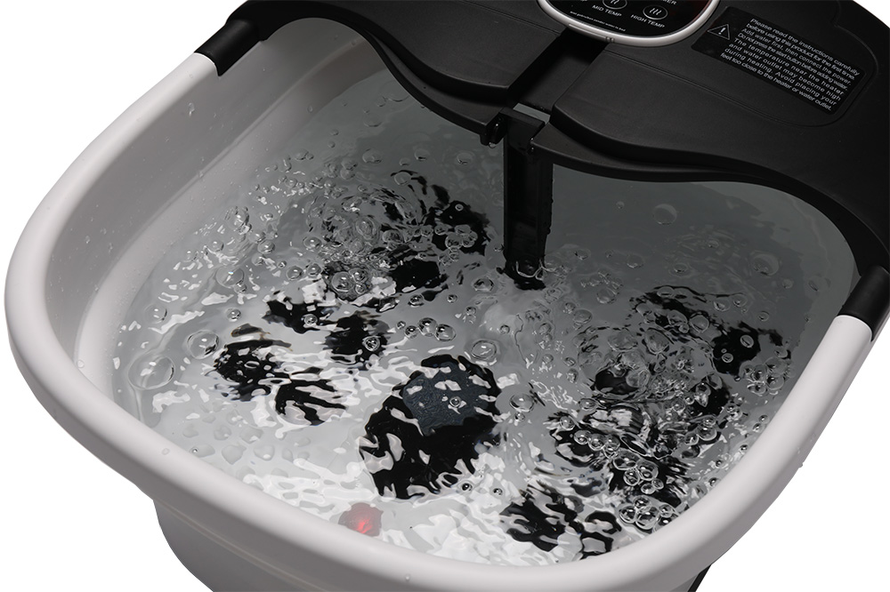 Slimtron FB02 Elektrisch Voetenbad – Verwarming, Bubbels en Massagerollers – Zwart - Afbeelding 4