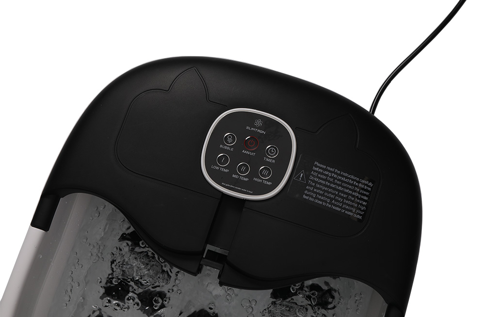 Slimtron FB02 Elektrisch Voetenbad – Verwarming, Bubbels en Massagerollers – Zwart - Afbeelding 3