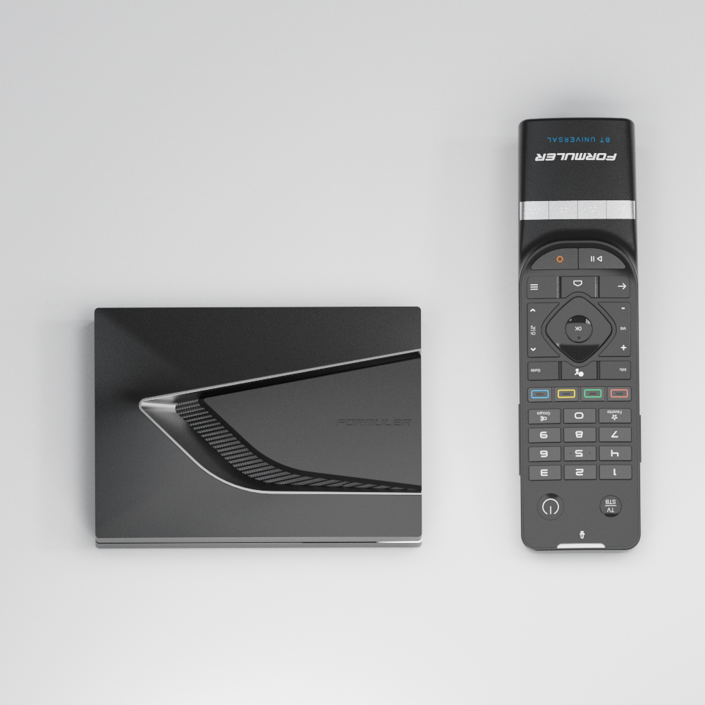 Formuler Z12 Ultra SE bovenaanzicht met Bluetooth-afstandsbediening